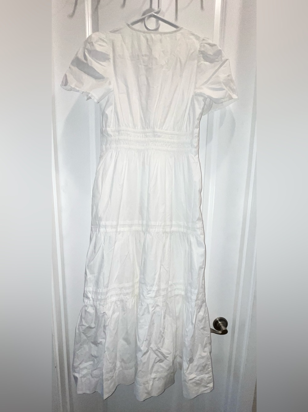 NWT Quince Organic Cotton Poplin tiered white maxi dress - Picture 3 of 5